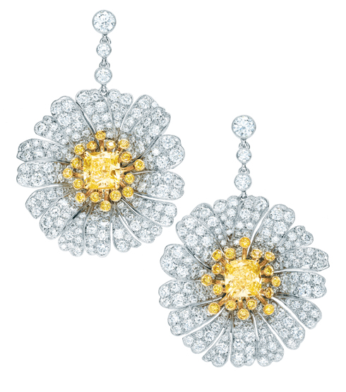 Tiffany Daisy diamond earrings-----
