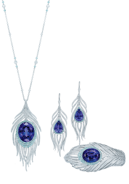 Tiffany Peacock bracelet and earrings-----