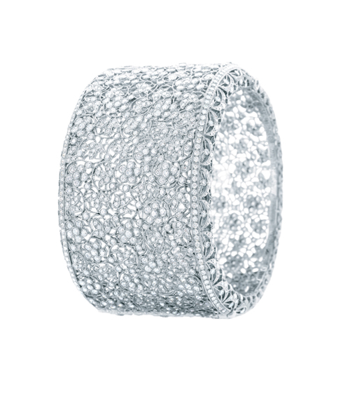 Tiffany floral diamond bangle-----