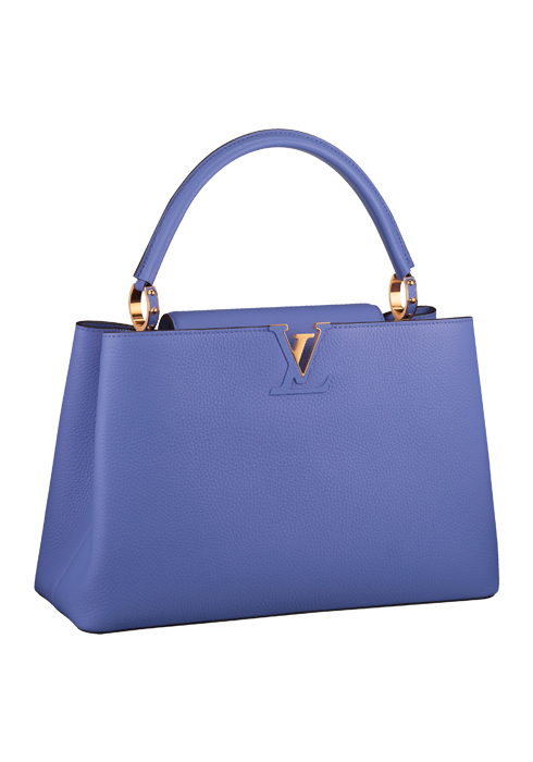 Capucines MM en cuir Taurillon lilas.
